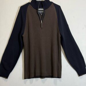 Nautica Brown and Navy Ribbed Sweater Men’s Sz XL